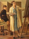 Lo studio dell'artista - 1929  Olio su tavola, 67.5x49.5  - 